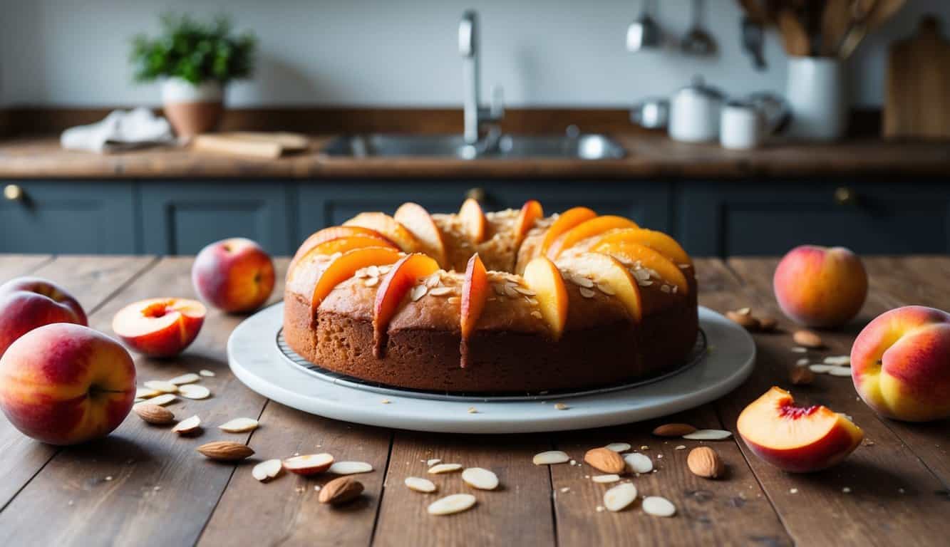 עוגת נקטרינות עם קמח שקדים