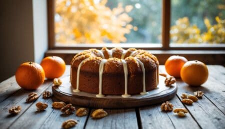 עוגת תפוזים אגוזים ומייפל